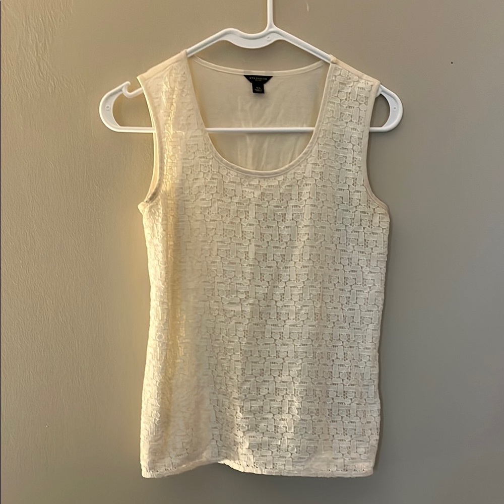 Ann Taylor Ivory Lace Tank Top